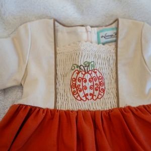 Smocked Pumpkin Vintage Mint 18m Toddler Dress